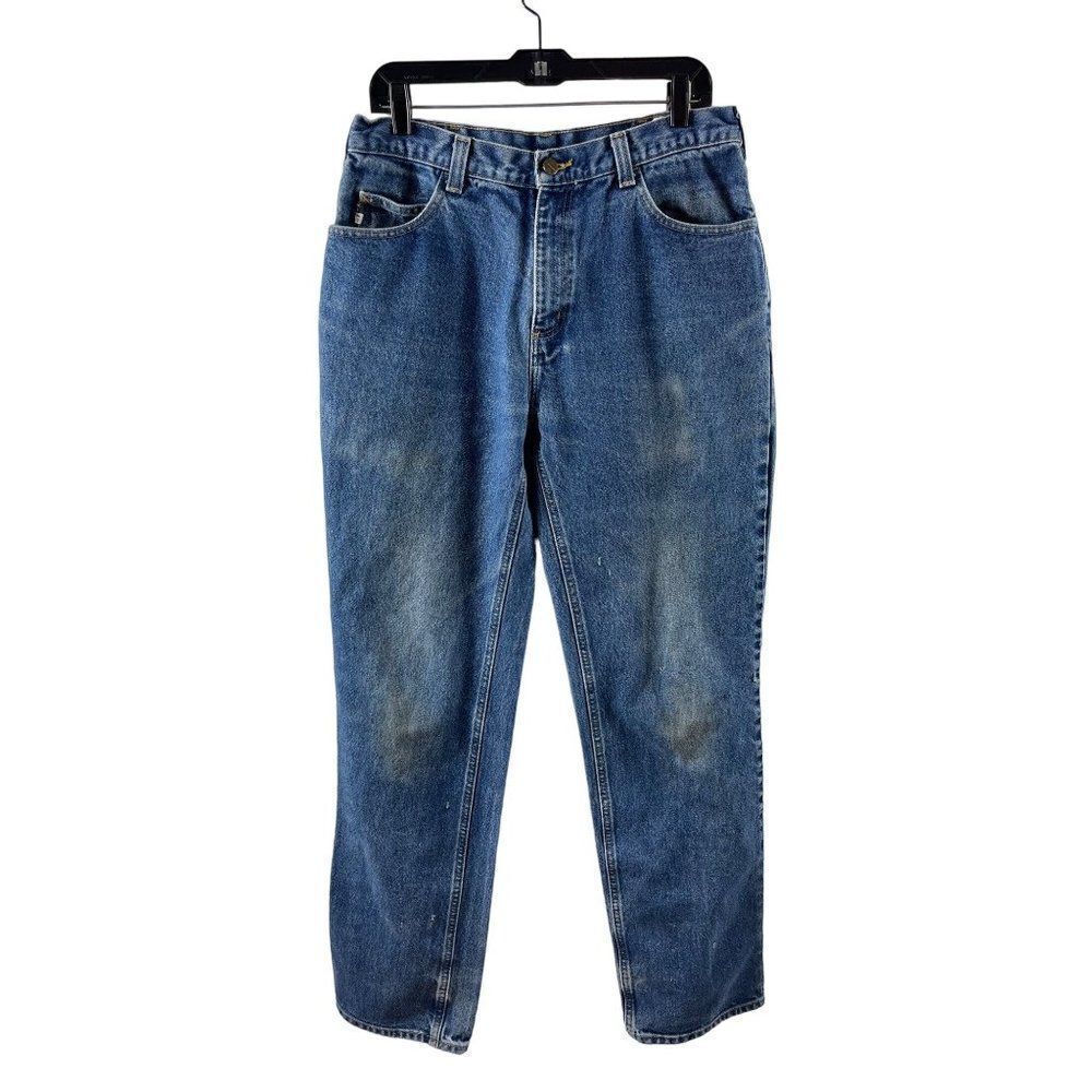 Carhartt FR Distressed Straight Leg Jeans Men's 33x34.5 (actual) HRC2 NFPA 2112